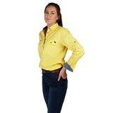 Pentecost River Womens Half Button Work Shirt Lemon