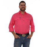 King River Half Button Work Shirt Melon