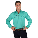 King River Half Button Work Shirt Mint