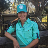 Pentecost River Womens Half Button Work Shirt Mint