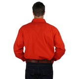 King River Half Button Work Shirt Red