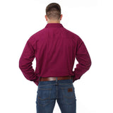 King River Half Button Work Shirt Wine