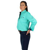 Pentecost River Womens Half Button Work Shirt Mint