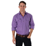 King River Half Button Work Shirt Mauve