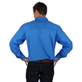 King River Half Button Work Shirt Blue