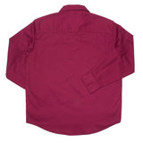 Ord River Half Button Kids Work Shirt Burgundy