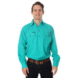 King River Half Button Work Shirt Deep Mint