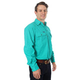 King River Half Button Work Shirt Deep Mint