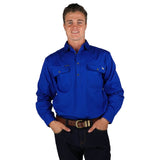 King River Half Button Work Shirt Royal
