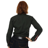 Pentecost River Womens Half Button Work Shirt Cargo Khaki