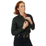 Pentecost River Womens Half Button Work Shirt Cargo Khaki