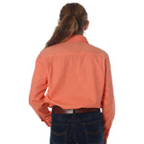 Ord River Half Button Kids Work Shirt Tangerine