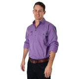 King River Half Button Work Shirt Mauve