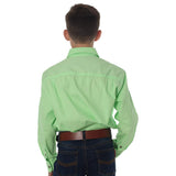 Ord River Half Button Kids Work Shirt Pistachio