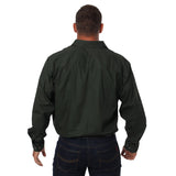 King River Mens Half Button Work Shirt Cargo Khaki