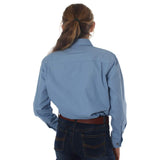 Ord River Half Button Kids Work Shirt Denim Blue