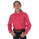 Ord River Half Button Kids Work Shirt Melon