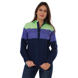 Rocky Womens Spliced Work Shirt Pistachio/Purple/Navy