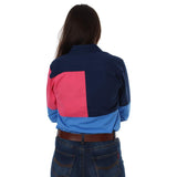 Dakota Womens Spliced Work Shirt Navy/Melon/Blue