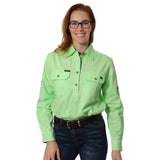 Pentecost River Womens Half Button Work Shirt Pistachio