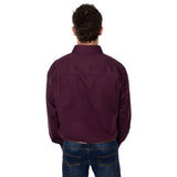 King River Mens Half Button Work Shirt - Aubergine
