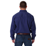 King River Half Button Work Shirt Steele Blue