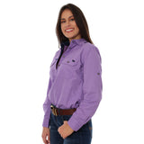 Pentecost River Womens Half Button Work Shirt Mauve