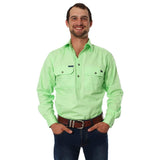 King River Half Button Work Shirt Pistachio
