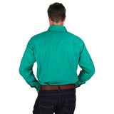King River Half Button Work Shirt Green