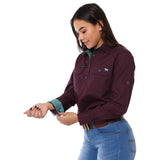 Pentecost River Womens Half Button Work Shirt - Aubergine
