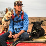 King River Half Button Work Shirt Blue