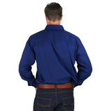 King River Half Button Work Shirt Navy