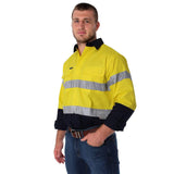 Broken Hill Mens Full Button High Vis Workshirt Yellow