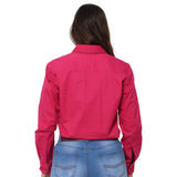 Pentecost River Womens Half Button Work Shirt - Magenta