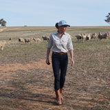 Pentecost River Womens Half Button Work Shirt Beige