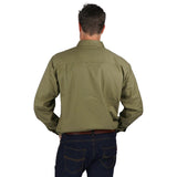 King River Half Button Work Shirt Khaki