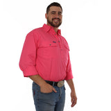 King River Half Button Work Shirt Melon