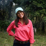 Pentecost River Womens Half Button Work Shirt Melon