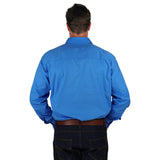 Boss Mens Half Button Work Shirt Blue
