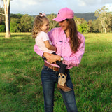 Pentecost River Womens Half Button Work Shirt Pastel Pink