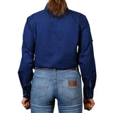 Pentecost River Womens Half Button Work Shirt Navy