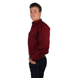 King River Half button Work Shirt Burgundy