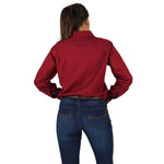 Pentecost River Womens Half Button Work Shirt Burgundy