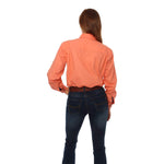 Pentecost River Womens Half Button Work Shirt Tangerine