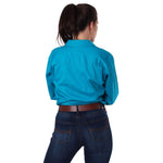 Pentecost River Womens Half Button Work Shirt Turquoise