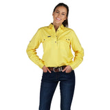 Pentecost River Womens Half Button Work Shirt Lemon