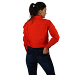 Pentecost River Womens Half Button Work Shirt Red