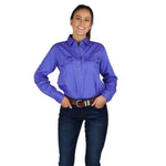 Pentecost River Womens Half Button Work Shirt Purple