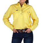 Pentecost River Womens Half Button Work Shirt Lemon