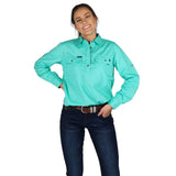 Pentecost River Womens Half Button Work Shirt Mint